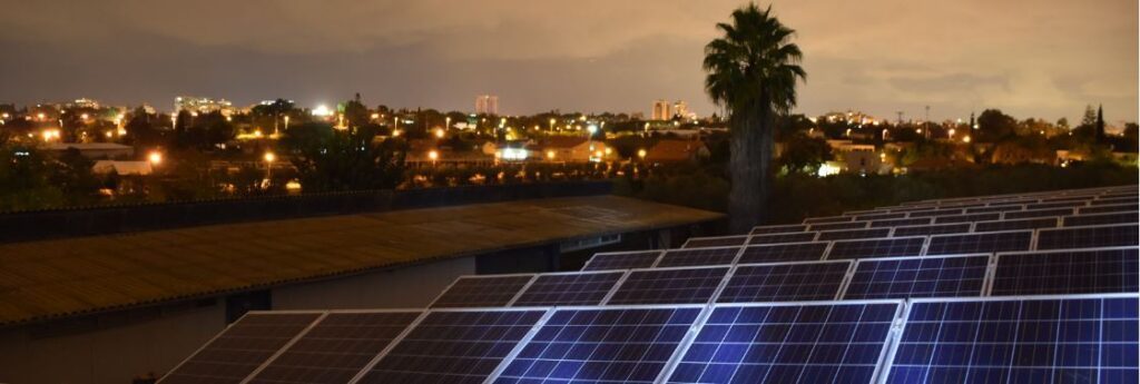 solar panels during the night